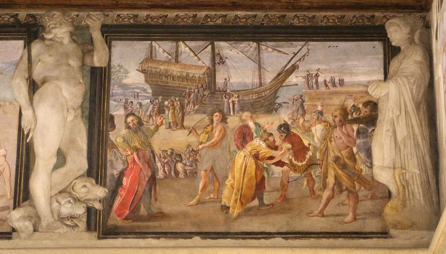 Fregio di Giasone e Medea - incontro di giasone con re eta